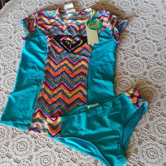Roxy Swim Nwt Roxy Girls Rashguard 2 Pc Set Poshmark